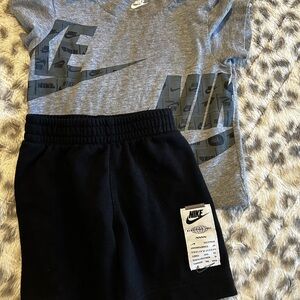 Nike Kids Gray Tee and Black Shorts Set
